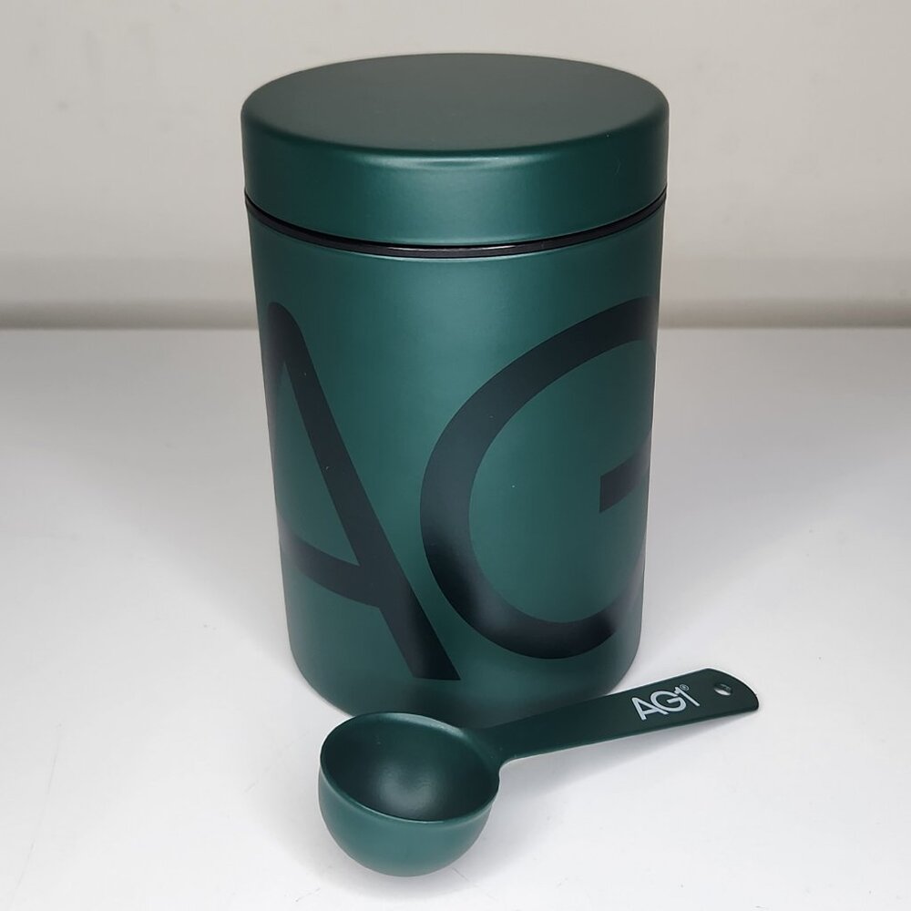 AG1 Athletic Greens Stainless Steel Metal Canister Storage Container with Scoop